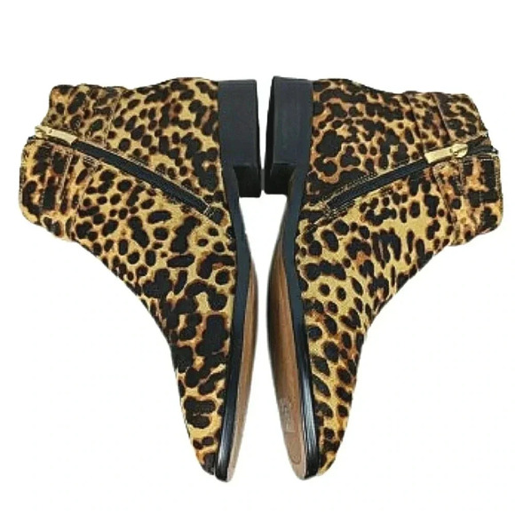 J.jill Boho 10 Western Chic Retro Animal Print Calf Hair Ankle Bootie - Picture 2 of 6